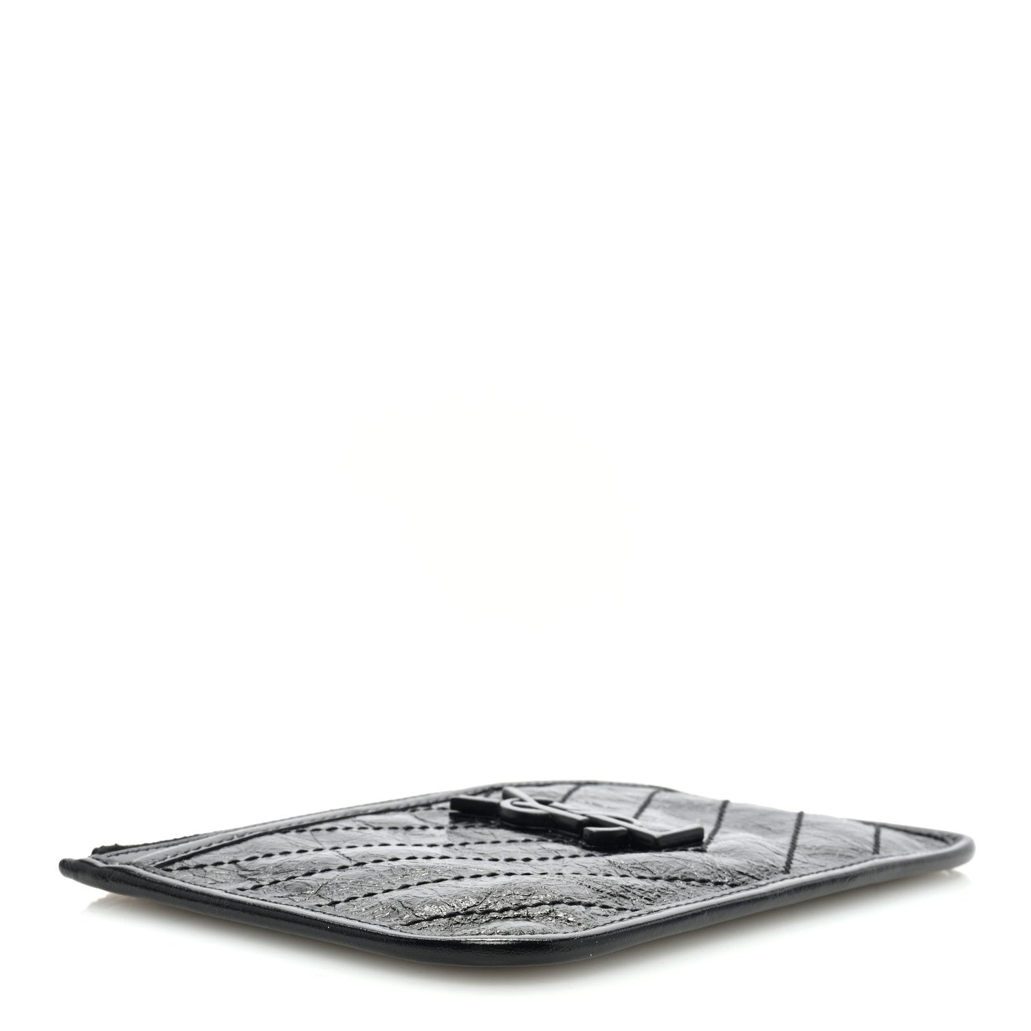 Saint Laurent Crinkled Calfskin Matelasse Monogram Niki Bill Pouch Black 4 of 6