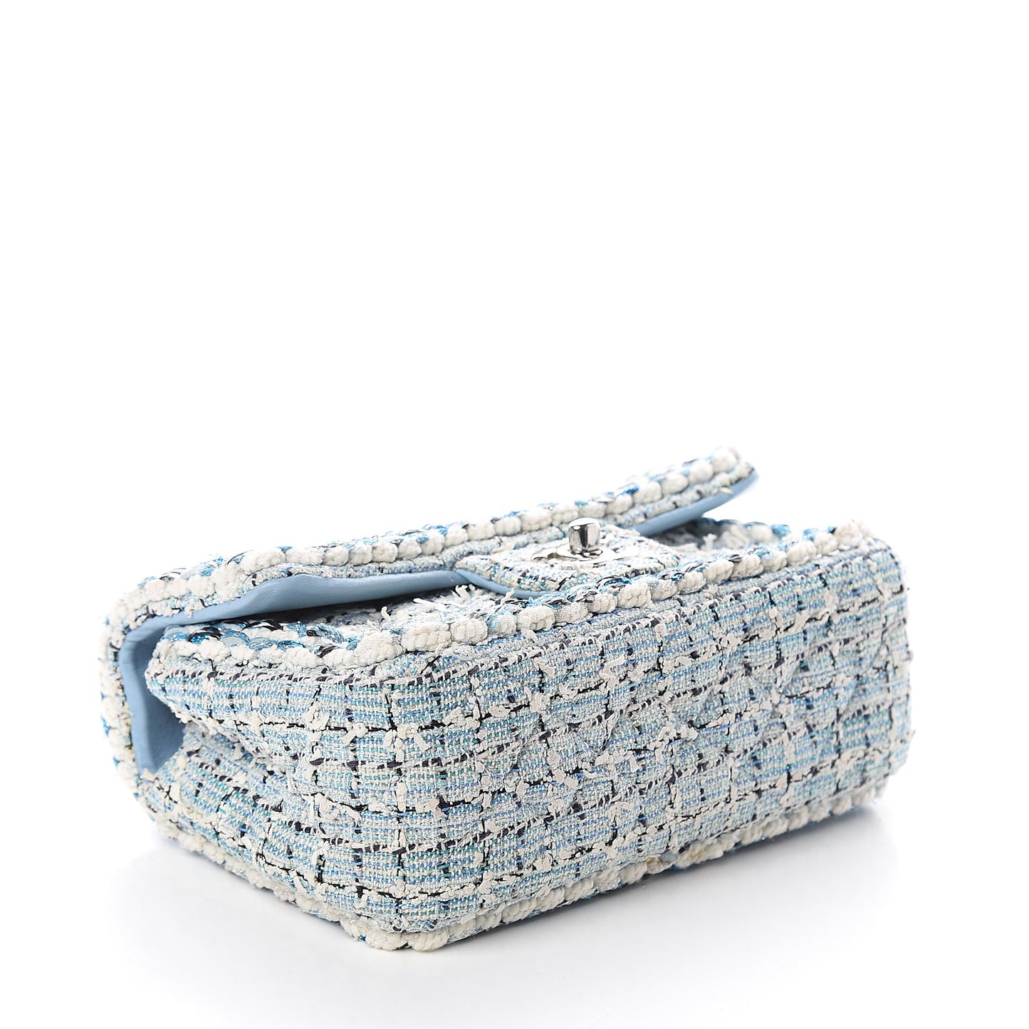 Tweed Braid Mini Flap Blue White Navy