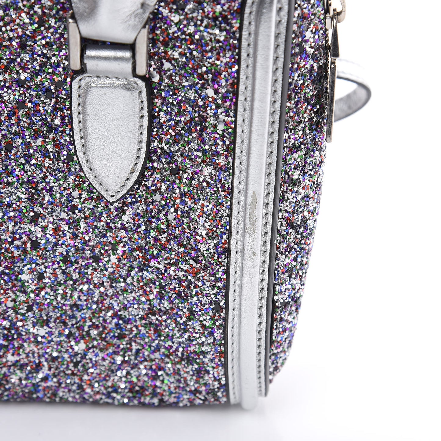 Metallic Calfskin Glitter Mini Heroine Grey Multicolor