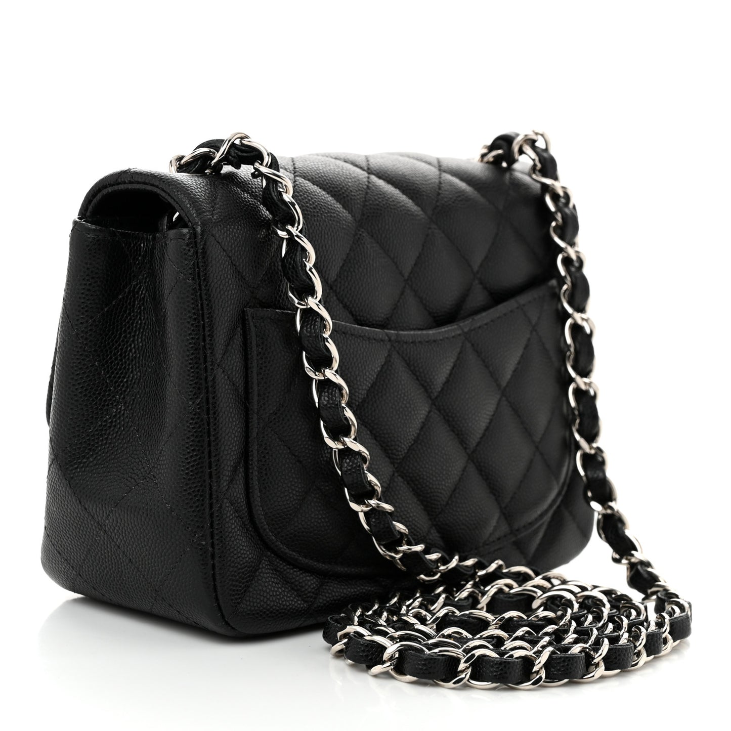 Caviar Quilted Mini Square Flap Black