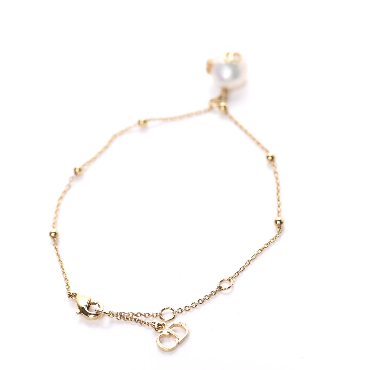 Christian Dior Fresh Water Pearl Metal Perles De Desir Charm Bracelet Gold 2 of 3