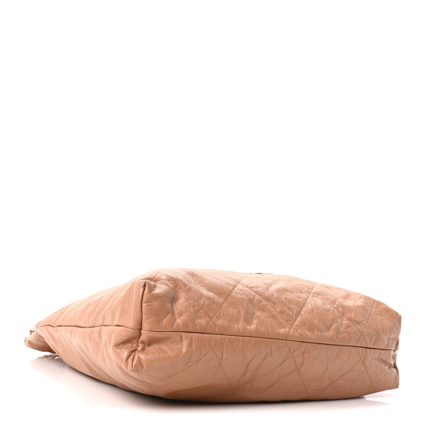 Shiny Calfskin Quilted Large Chanel 22 Brown