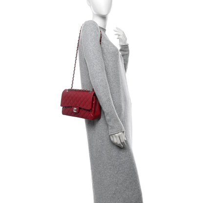 Chanel Caviar Quilted Medium Double Flap Dark Red 2 of 10