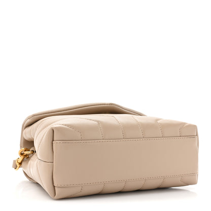 Saint Laurent Calfskin Y Quilted Monogram Toy Loulou Crossbody Bag Dark Beige 4 of 13