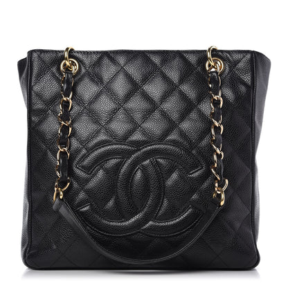 Chanel Caviar Quilted Petit Shopping Tote PST Black 1 of 9