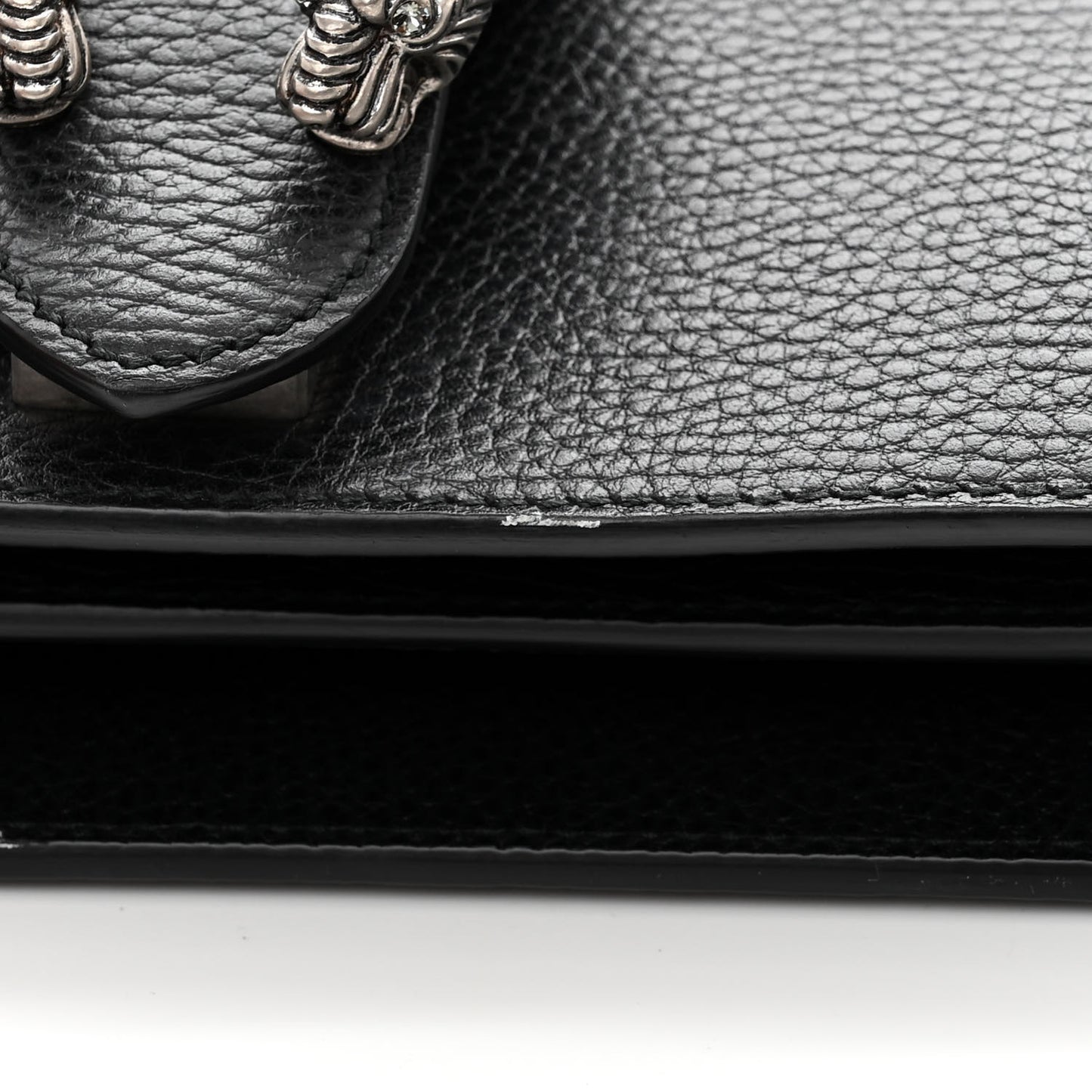 Pebbled Calfskin Small Dionysus Shoulder Bag Black