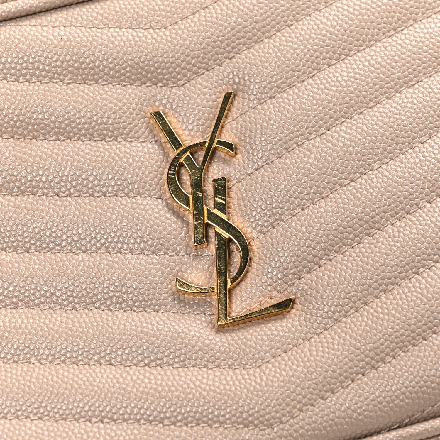 Saint Laurent Grain De Poudre Matelasse Monogram Mini Lou Camera Bag Dark Beige 11 of 12