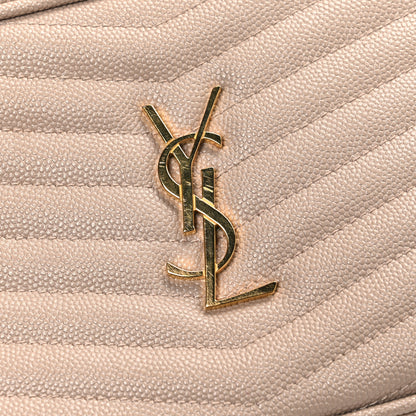 Saint Laurent Grain De Poudre Matelasse Monogram Mini Lou Camera Bag Dark Beige 11 of 12