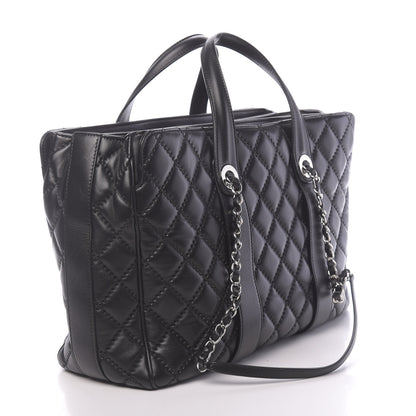 Chanel Lambskin Quilted Large Easy Carry Shopping Tote Black 3 of 12