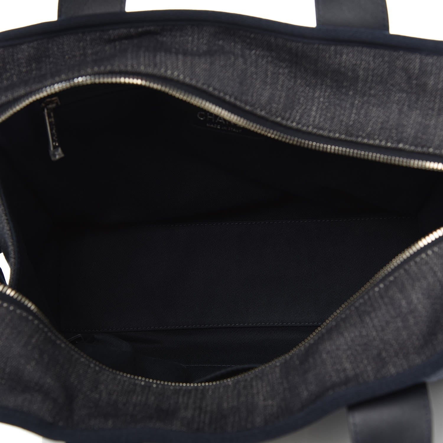 Chanel Denim Deauville Bowling Bag Dark Blue 6 of 9