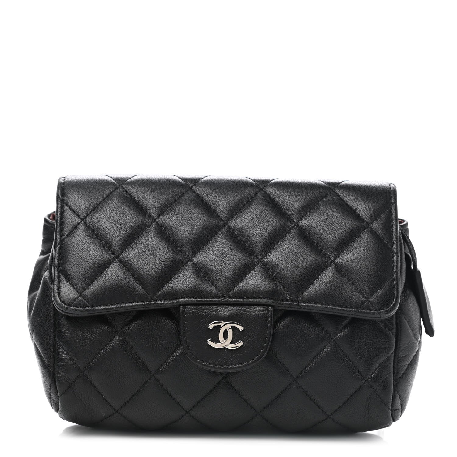 Chanel Lambskin Quilted Flap Cosmetic Case Black 1 of 9