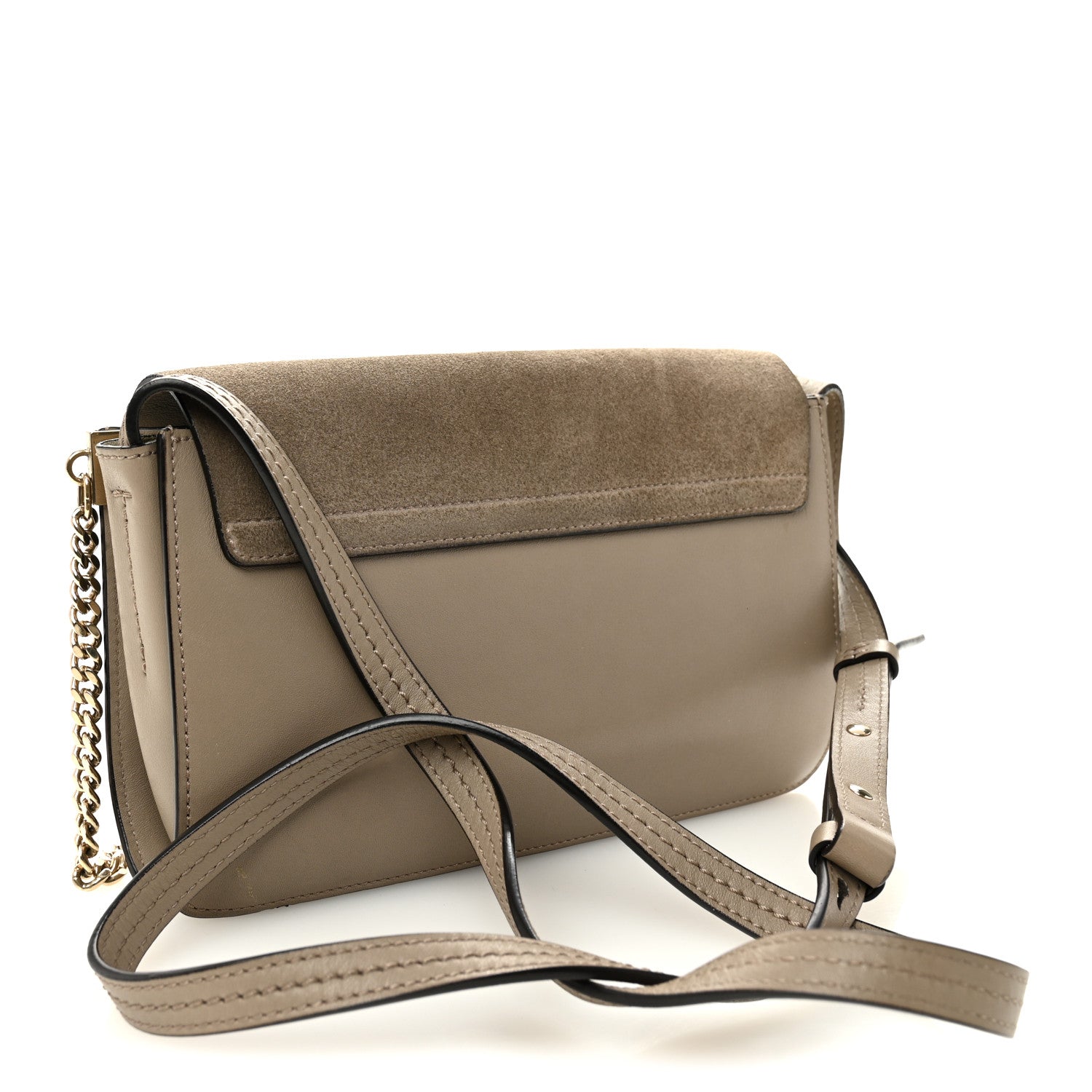 Chloe Suede Calfskin Small Faye Shoulder Bag Motty Grey 3 of 11