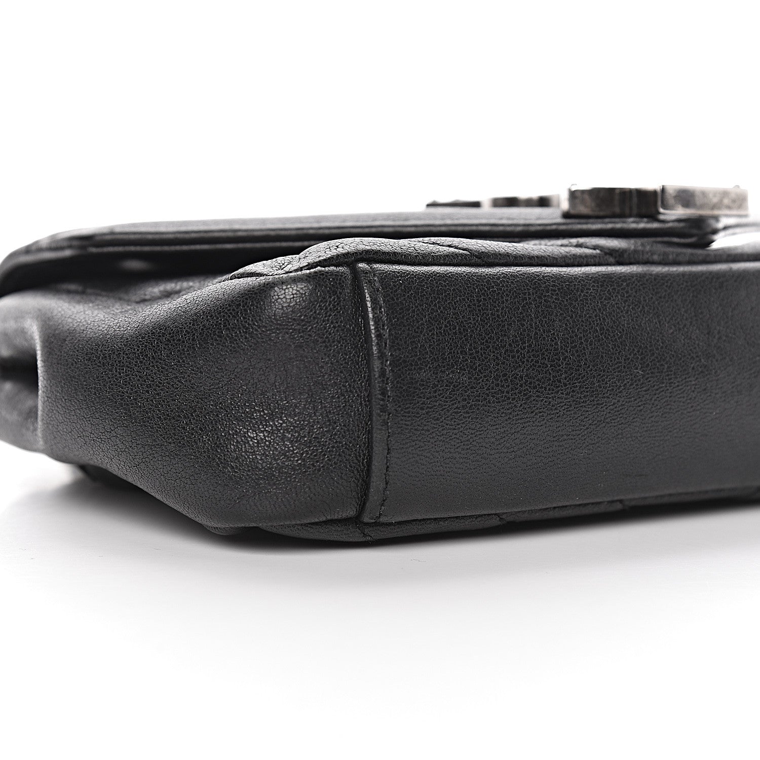 Saint Laurent Sheepskin Matelasse Chevron Monogram Classic Baby Chain Bag Black 10 of 16