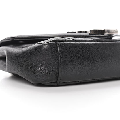 Saint Laurent Sheepskin Matelasse Chevron Monogram Classic Baby Chain Bag Black 10 of 16