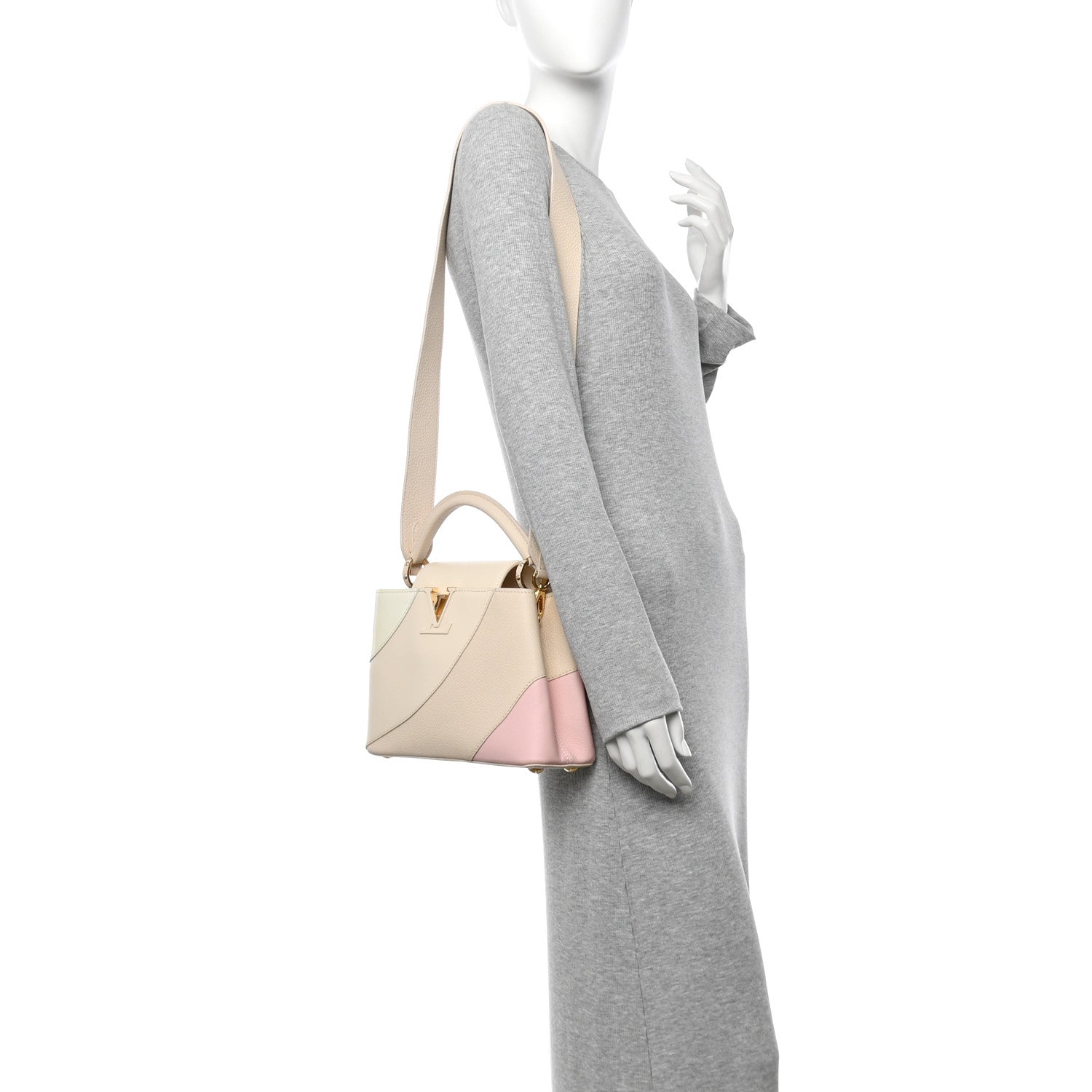Louis Vuitton Taurillon Gelato Capucines BB Tonal Vanilla Beige 2 of 11