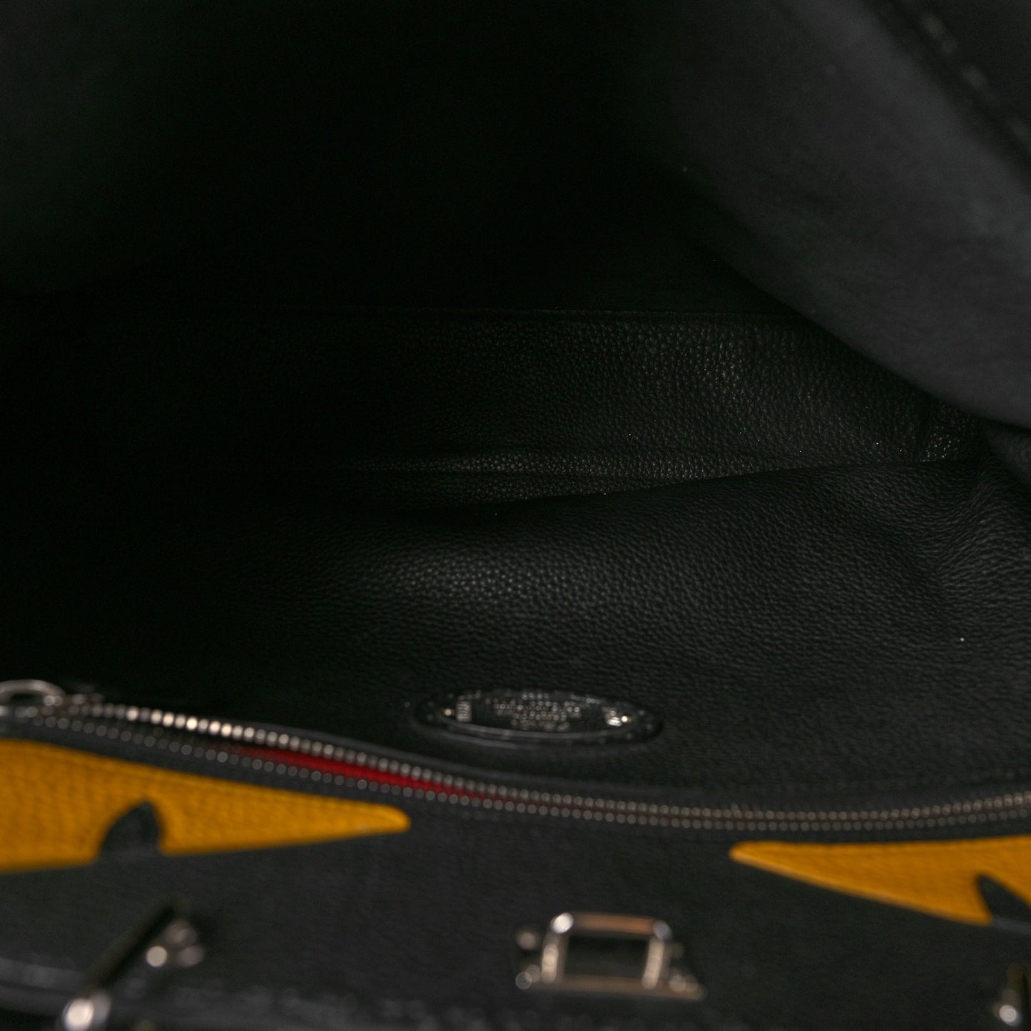Cuoio Romano Selleria Monster Eyes Inlay Large Mens Peekaboo Iconic Essential Satchel Black Sunflower