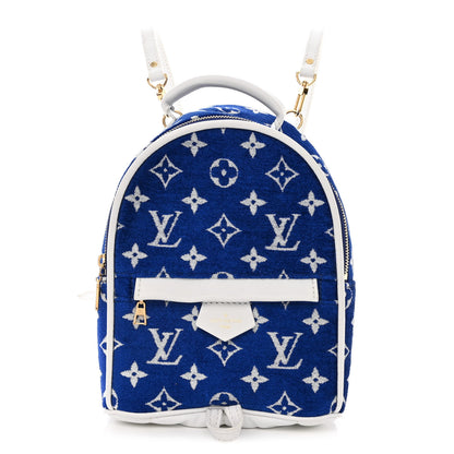 Louis Vuitton Jacquard Velvet Monogram Palm Springs Backpack Mini Blue 1 of 9
