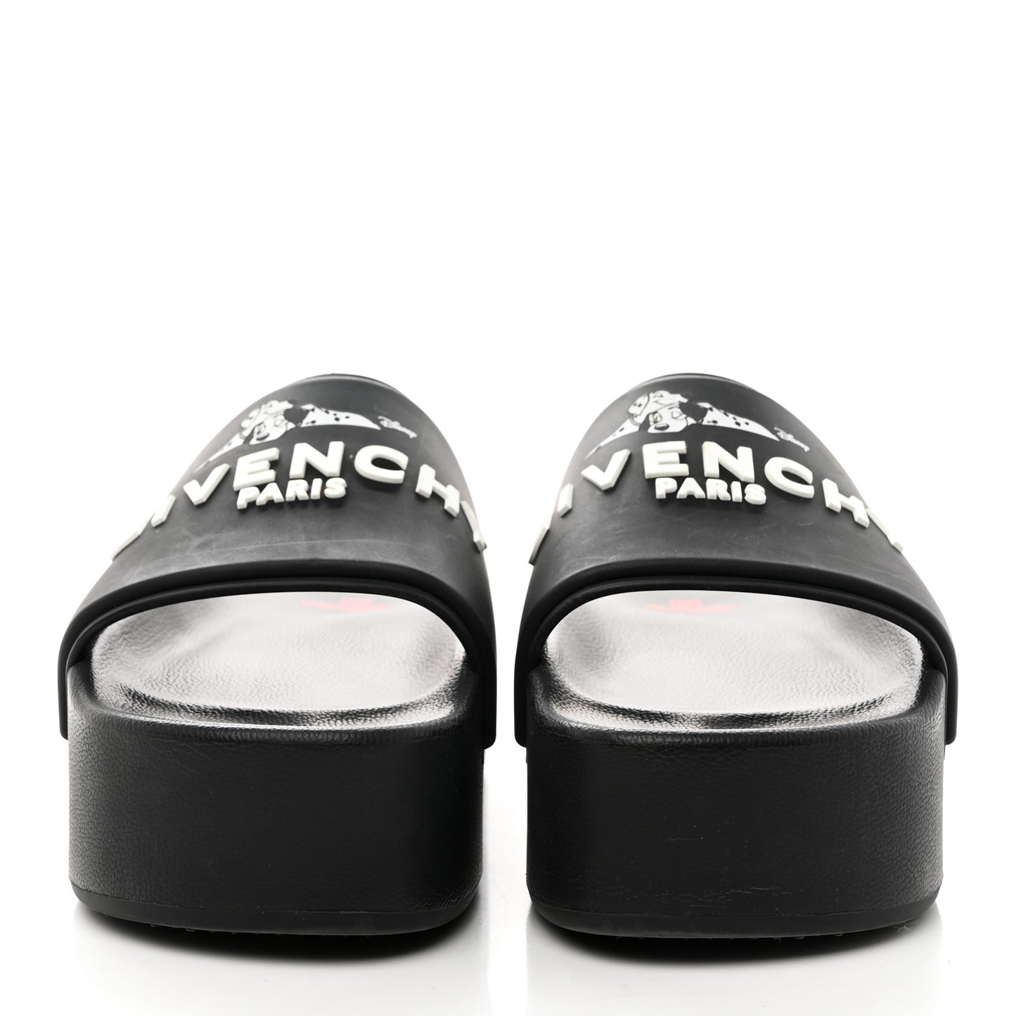 X DISNEY Rubber Logo 101 Dalmatians Pool Platform Slide Sandals 39 Black