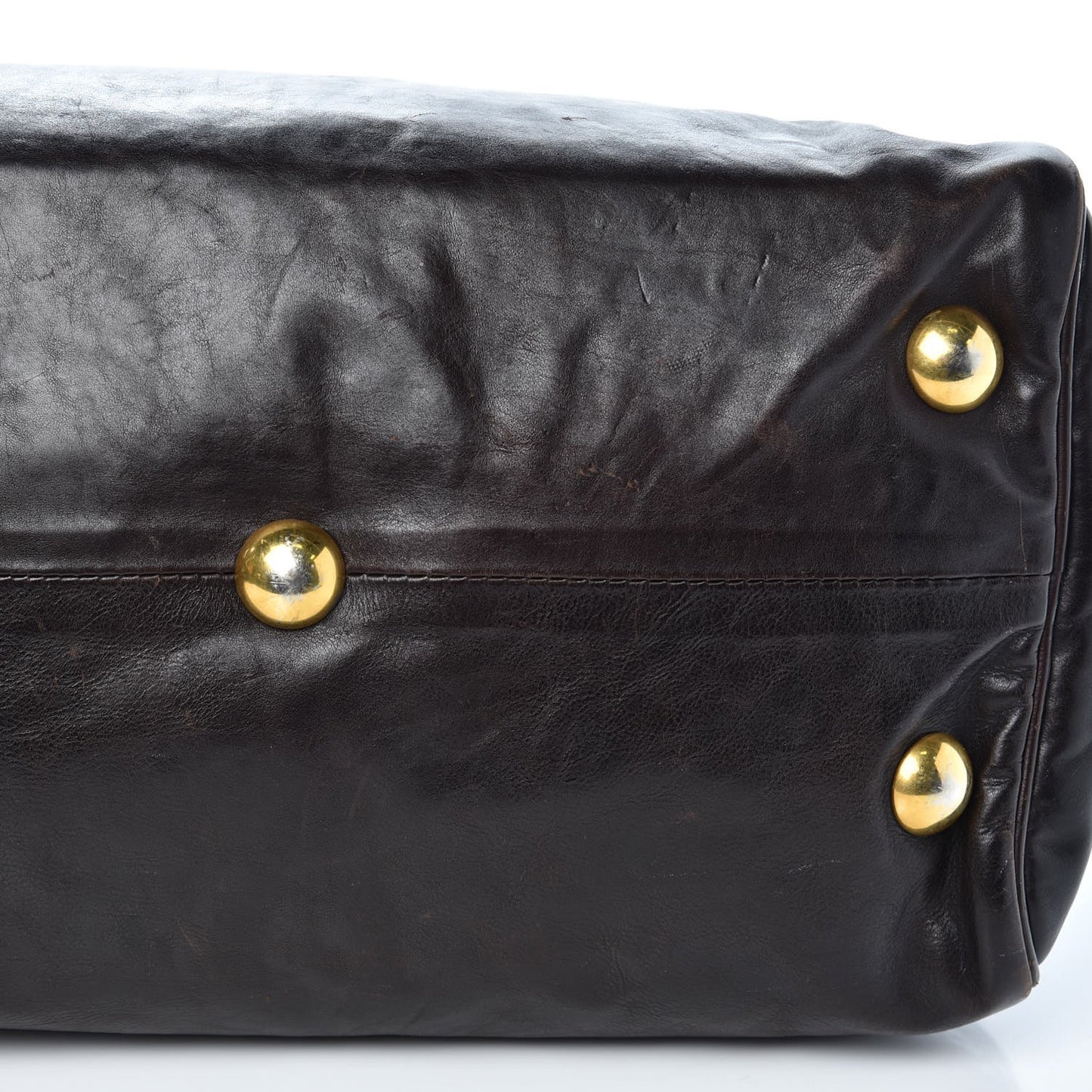 Calfskin Medium Babouska Boston Tote Dark Brown