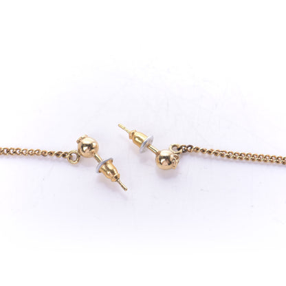 Chanel CC Drop Earrings Matte Gold 5 of 5