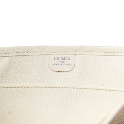 Hermes Toile Taurillon Clemence Evelyne PM Blanc White 6 of 18