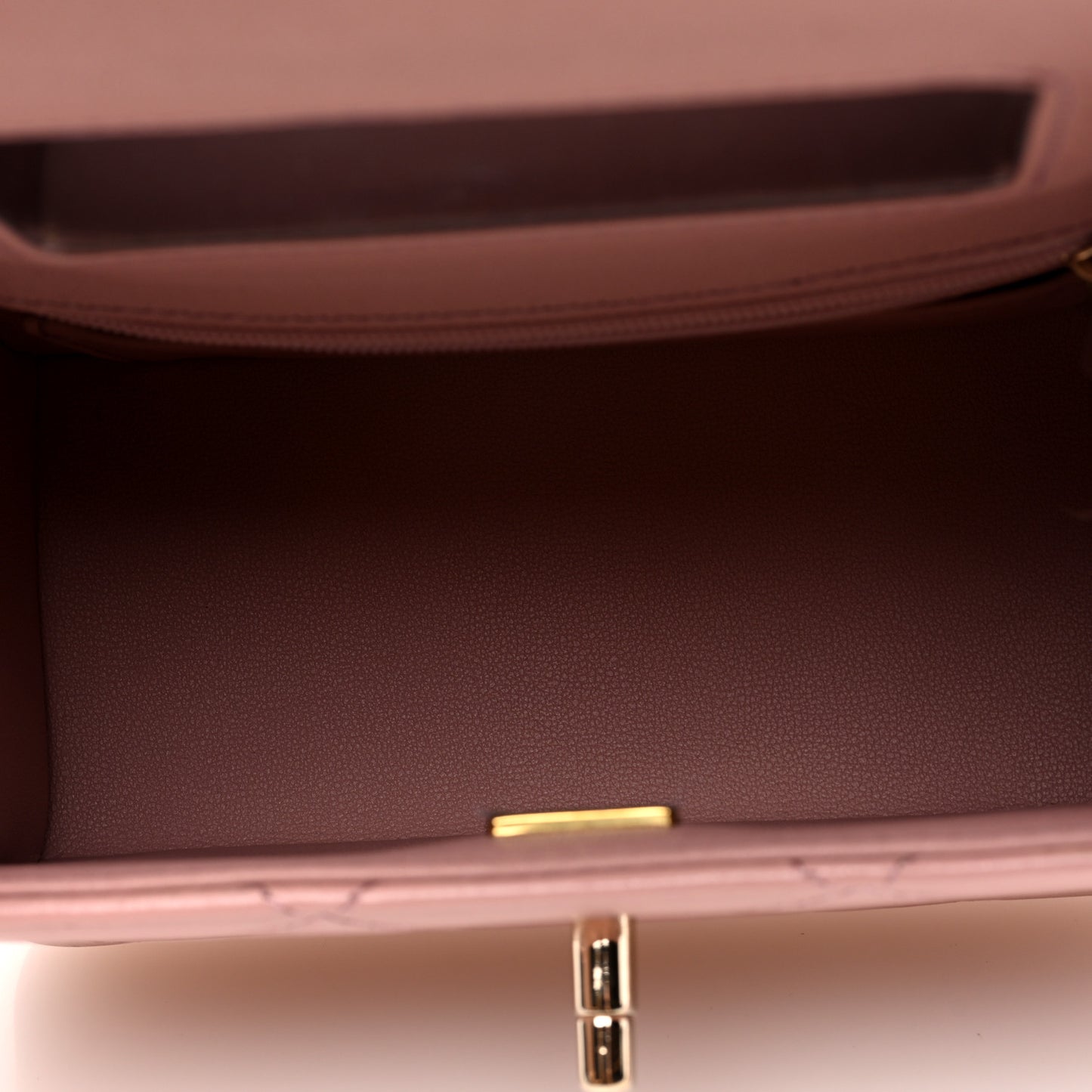 Shiny Calfskin Quilted CC Handle Vanity Flap Bag Pink