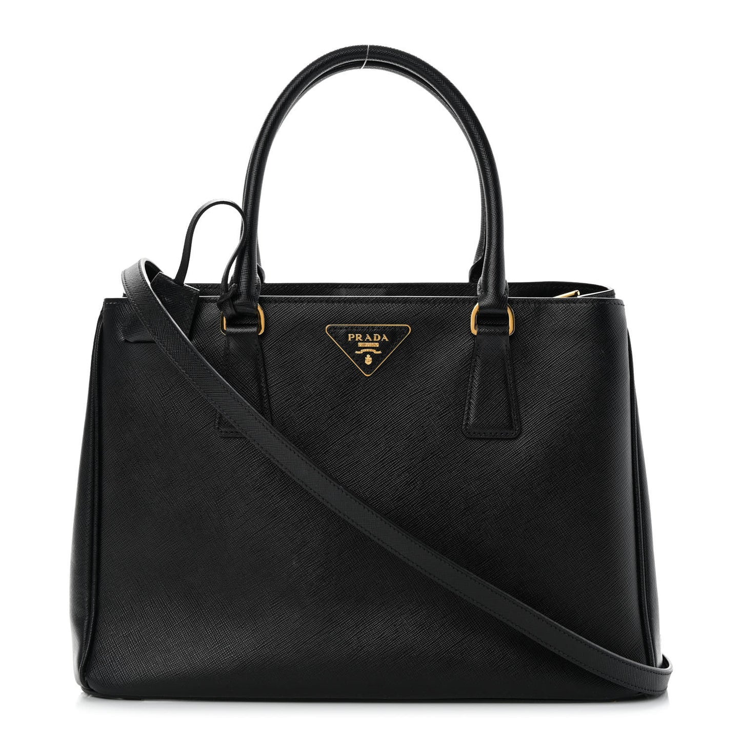 Saffiano Lux Medium Tote Black
