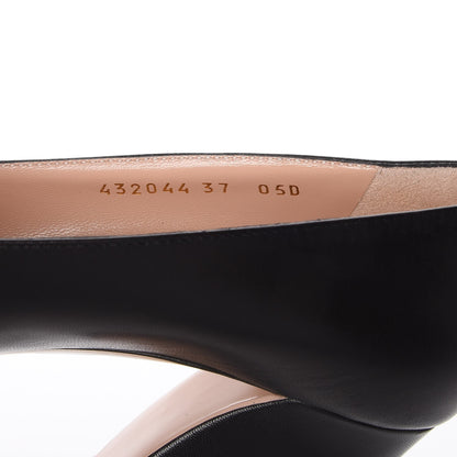 Gucci Malaga Kid Web Bow Pumps 37 Black 8 of 9