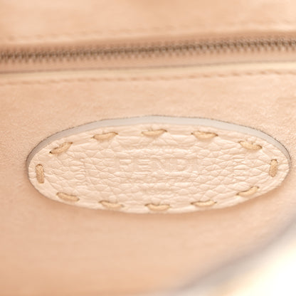 Fendi Cuoio Romano Snakeskin Selleria Mini Peekaboo Iconic Satchel White Stone 7 of 13