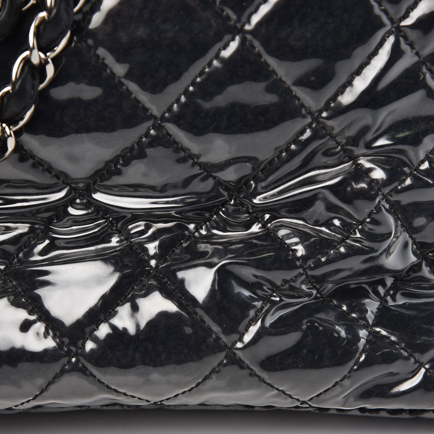Chanel Vinyl Quilted Large Funny Tweed Tote Black 10 of 10