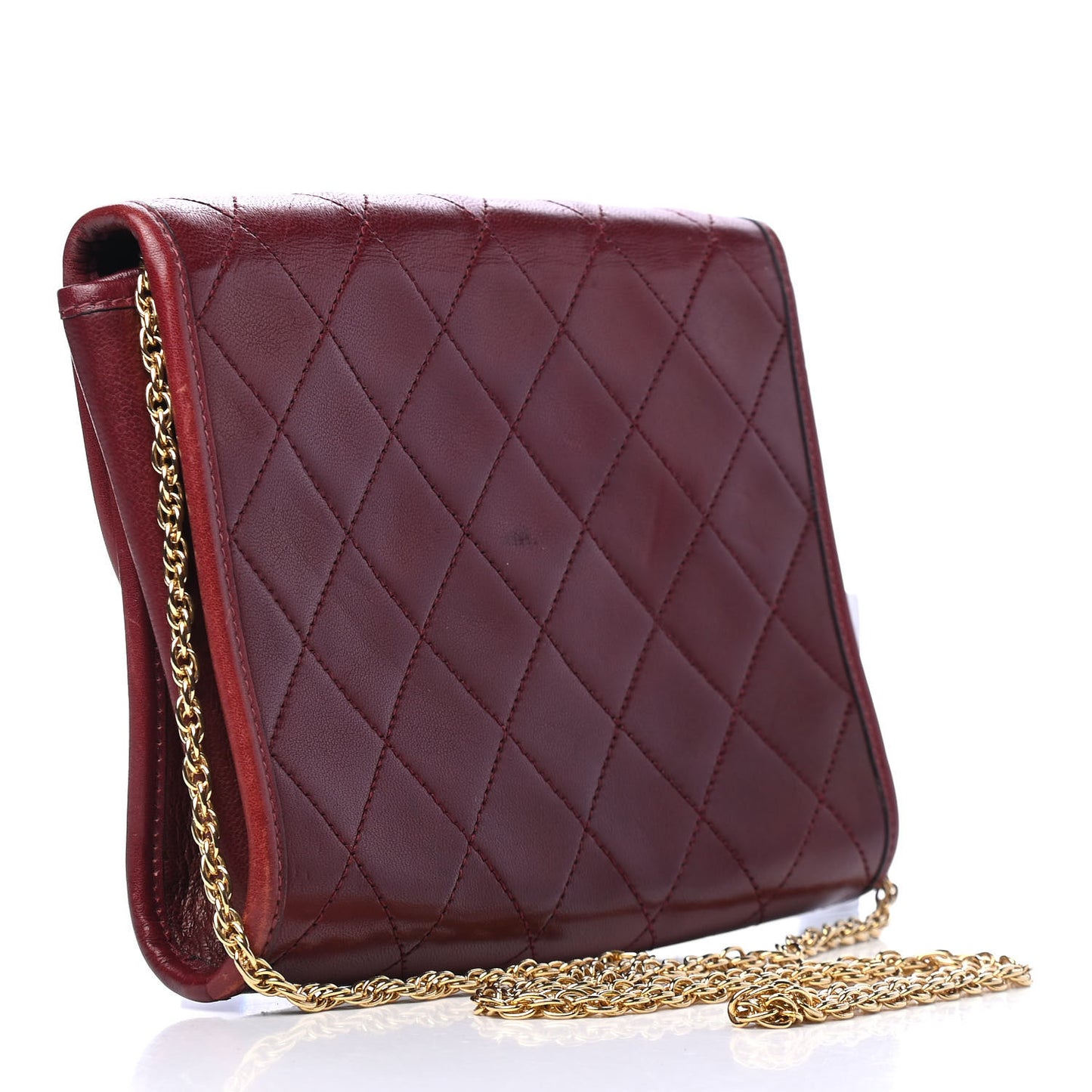 Lambskin Quilted CC Flap Burgundy