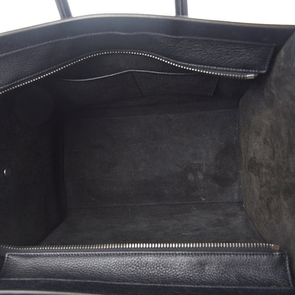 Celine Drummed Calfskin Mini Luggage Black 4 of 10