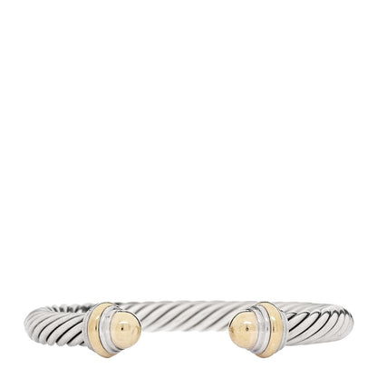 David Yurman Sterling Silver 14K Yellow Gold 7mm Cable Classics Dome Bracelet 1 of 4