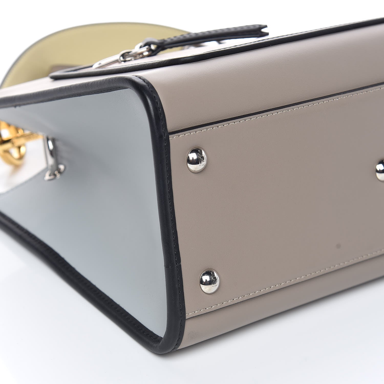 Fendi Vitello Century F is Fendi Small Runaway Satchel Tortora Soap Grigio Perla Burro Black 8 of 9