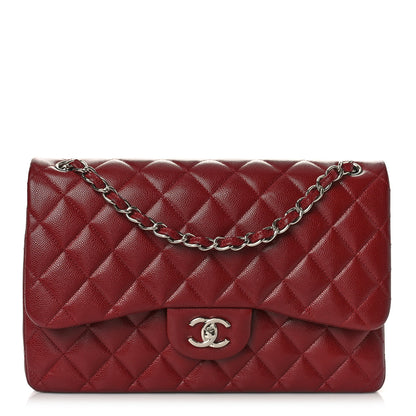 Chanel Caviar Quilted Jumbo Double Flap Burgundy 1 of 11