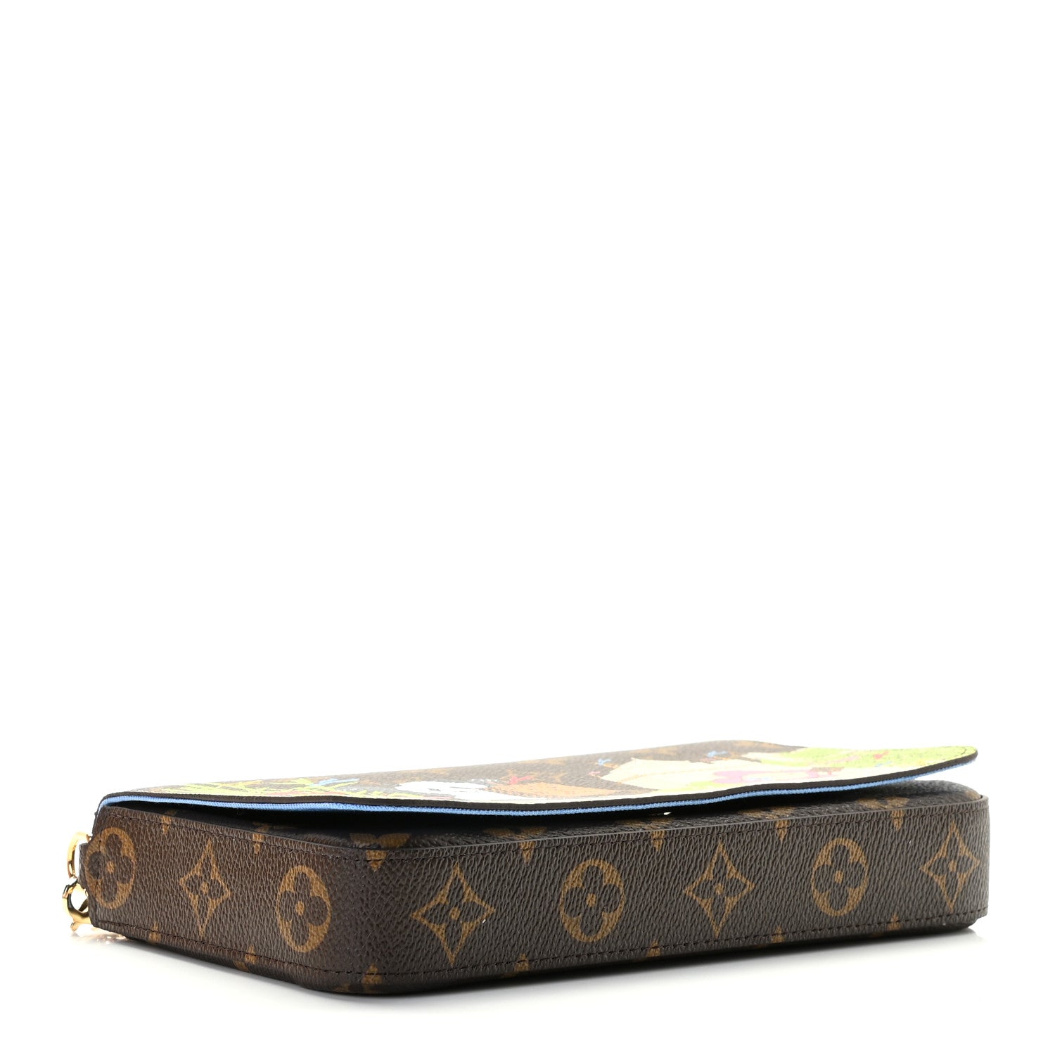 Louis Vuitton Monogram 2021 Christmas Animation China Wall Pochette Felicie Chain Wallet Myosotis Blue 3 of 9