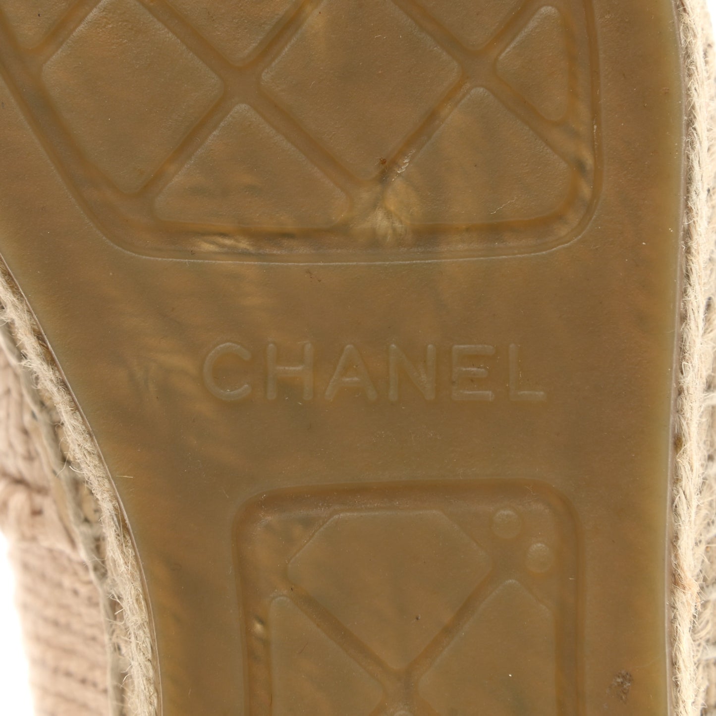 Knitted Wool Lambskin Chain CC Espadrilles 40 Beige Black