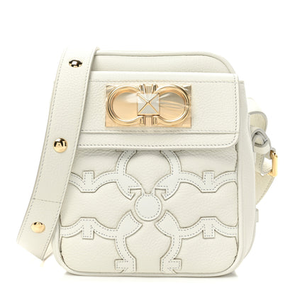 Salvatore Ferragamo Calfskin Gancini Camera Case New White 1 of 11