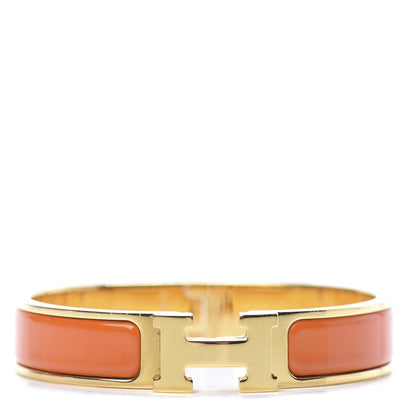 Hermes Enamel Narrow Clic Clac H Bracelet PM Orange 1 of 6