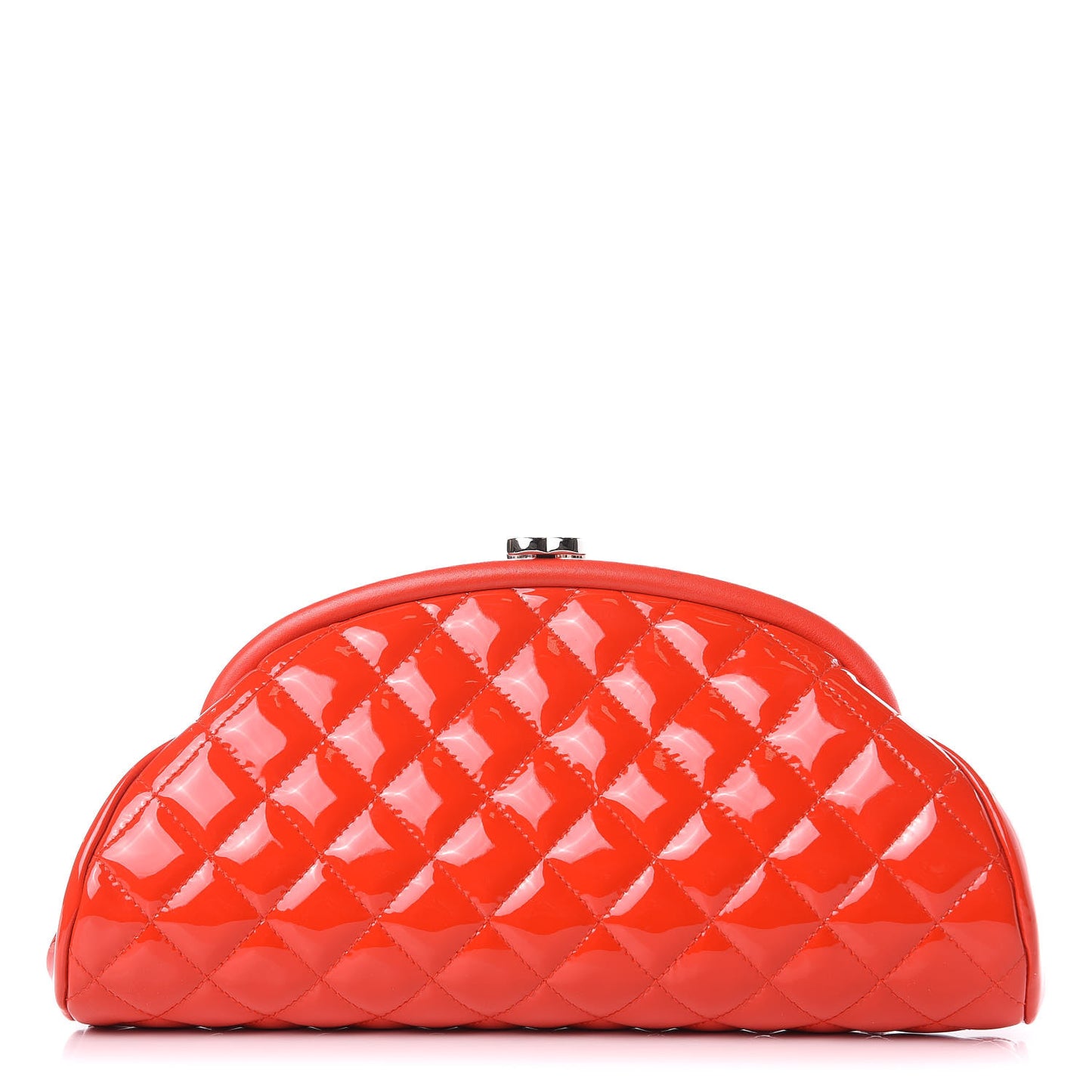 Patent Quilted Timeless Clutch Red