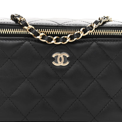 Chanel Lambskin Quilted Small Vanity Case With Chain Black 8 of 10