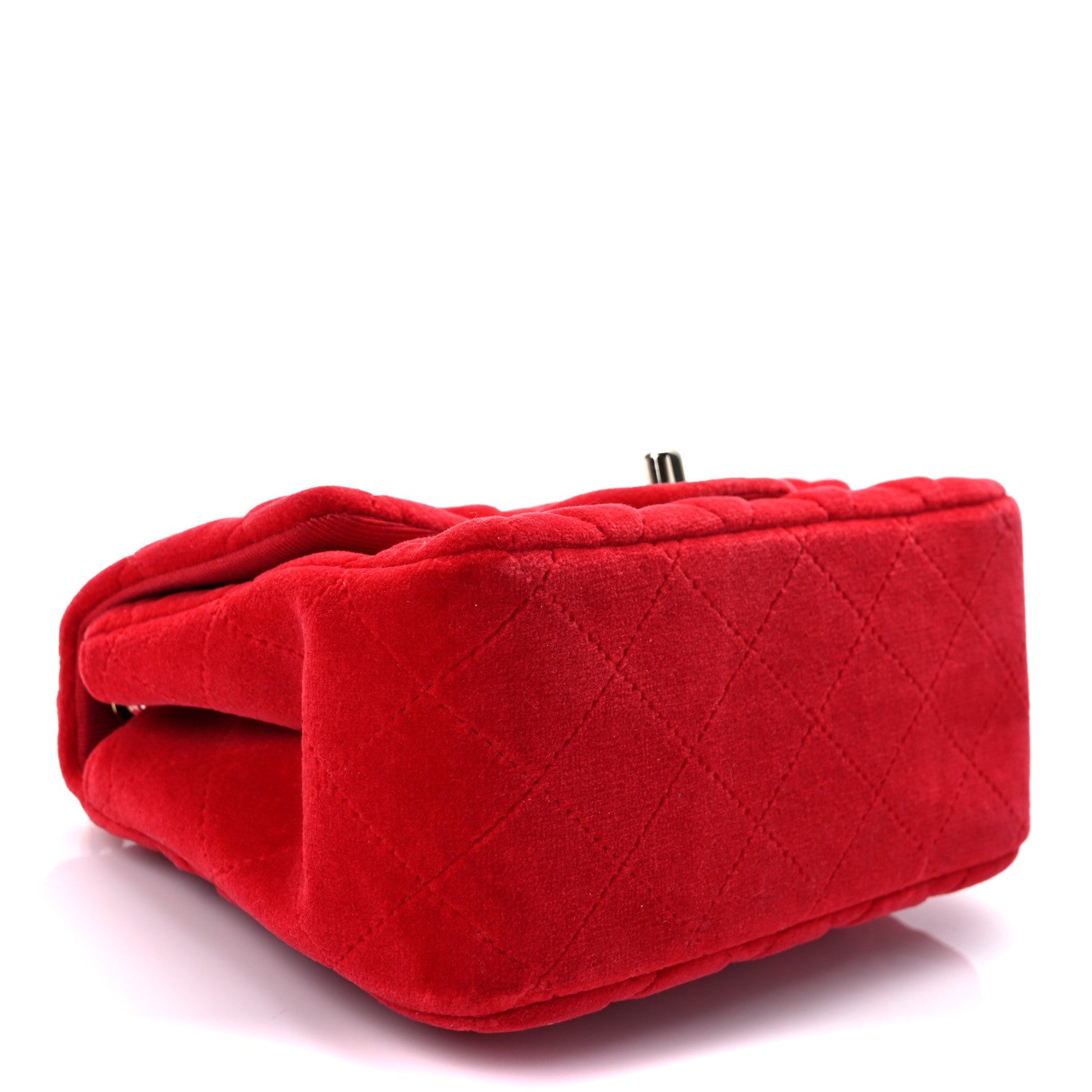 Chanel Velvet Quilted Mini Square Flap Red 3 of 8