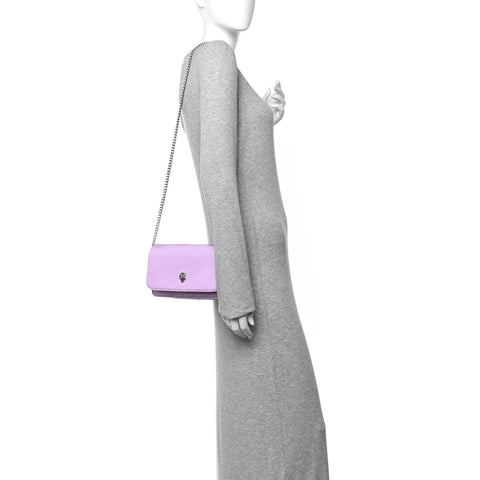 Nylon Skull Camera Crossbody Bag Lilac