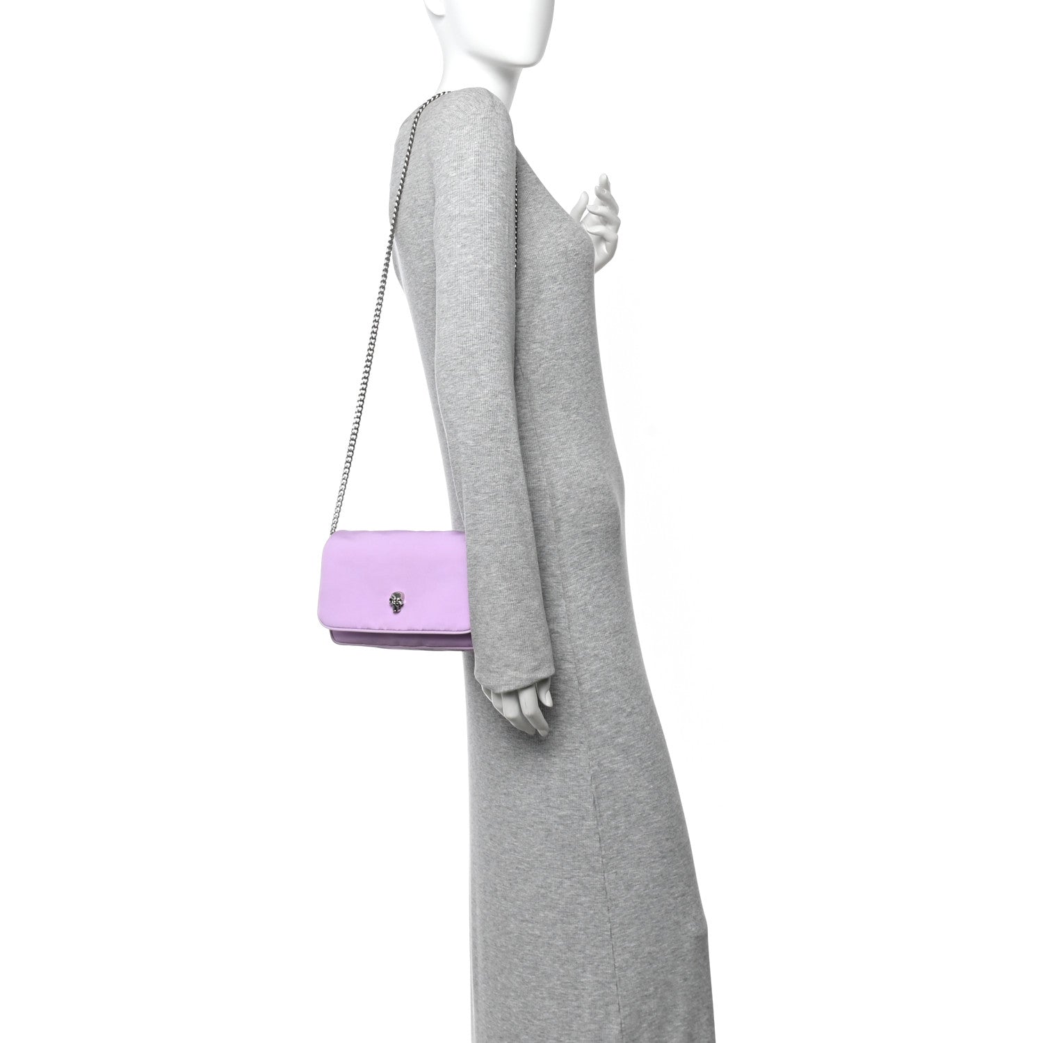 Alexander McQueen Nylon Skull Camera Crossbody Bag Lilac 2 of 12