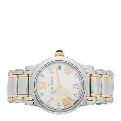 David Yurman Stainless Steel 18K Yellow Gold Diamond Mother of Pearl 38mm Classic Quartz Watch 2 of 4