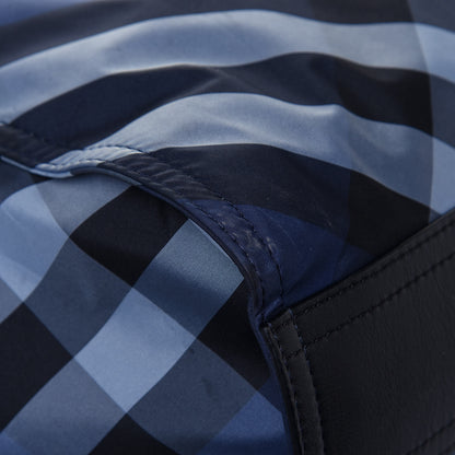 Burberry Nylon Check Small Buckleigh Packable Tote Navy Blue 11 of 15