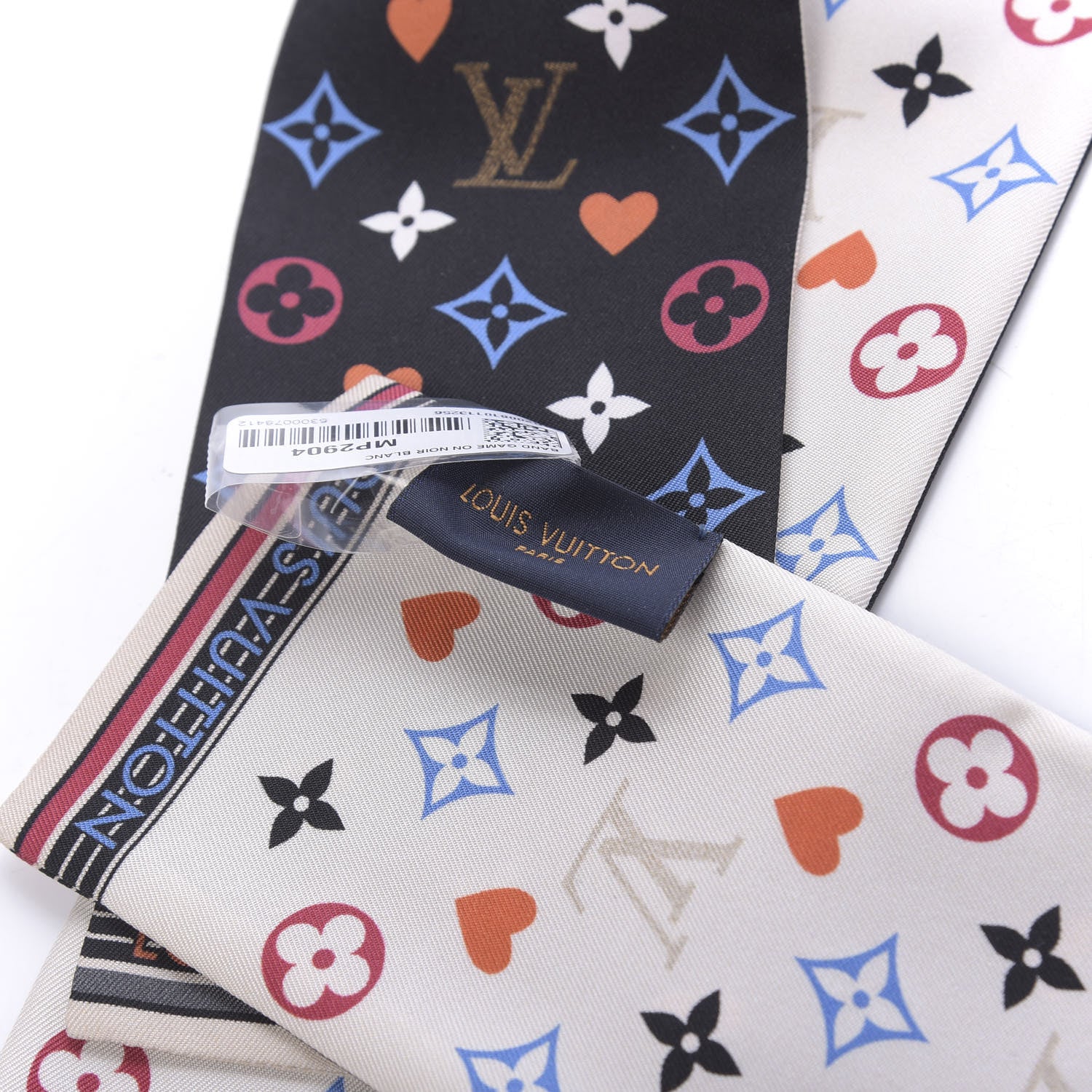 Louis Vuitton Silk Game On Bandeau Black White 3 of 3