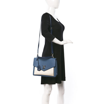 Louis Vuitton Soft Calfskin My Lockme Top Handle Blue Jean Creme 2 of 8