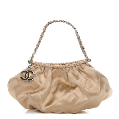 Chanel Satin Diamond Stitch Croissant Pochette Beige 1 of 7