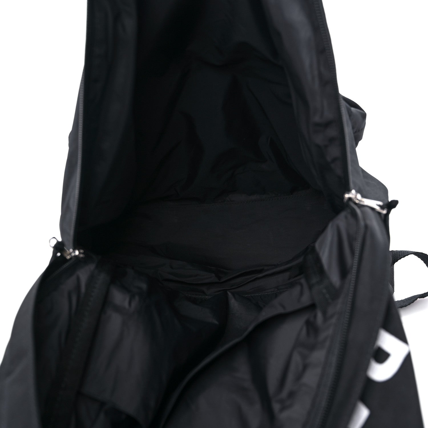 Balenciaga Sport Nylon Logo Embroidered Wheel Backpack Black White 5 of 14